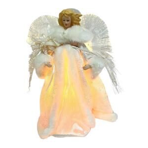 Fiber Optics Angel Tree Topper Vintage Traditional Holiday Christmas Decor 13”